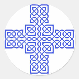 Sticker Rond Croix celtique 6 Bleu