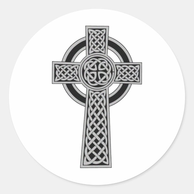Sticker Rond Croix celtique - Argent (Devant)