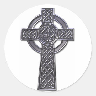 Sticker Rond Croix celtique - Argent