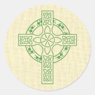 Sticker Rond Croix celtique avec anneau Shamrock