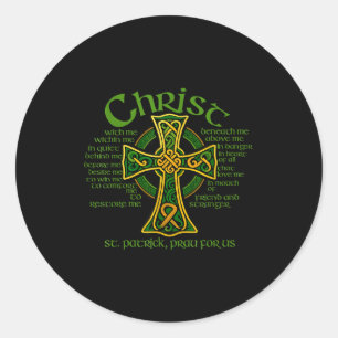 Sticker Rond Croix celtique Christ avec moi Plaque thoracique S
