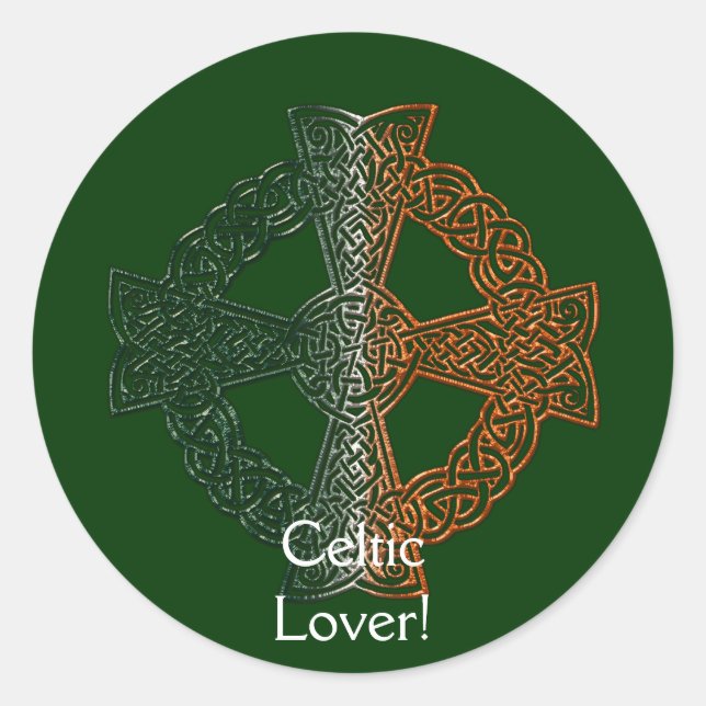 Sticker Rond CROIX CELTIQUE Collection CLASSIQUE IRLANDAISE (Devant)