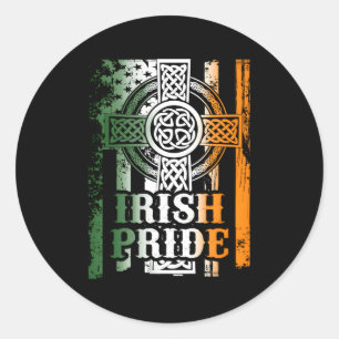 Sticker Rond Croix celtique irlandaise Jour de la Saint Patrick