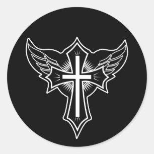 Sticker Rond Croix chrétienne
