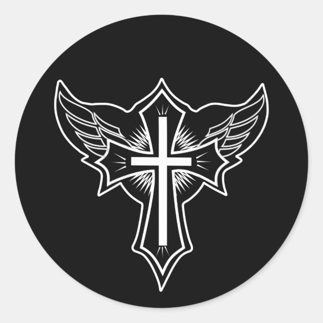 Sticker Rond Croix chrétienne (Devant)