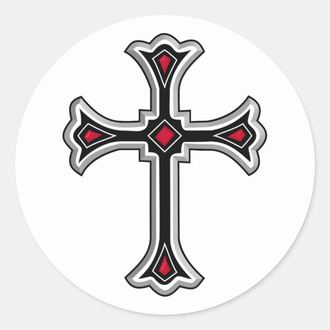 Sticker Rond Croix chrétienne (Devant)