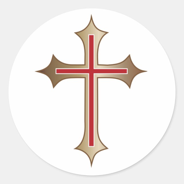 Sticker Rond Croix chrétienne (Devant)