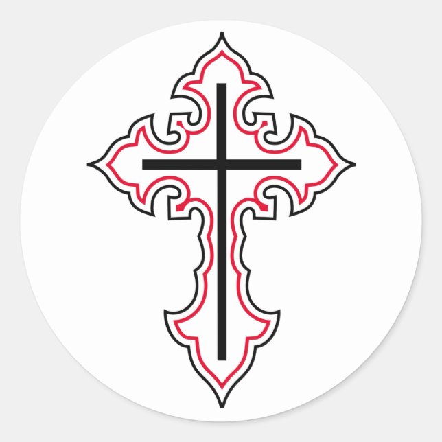 Sticker Rond Croix chrétienne (Devant)