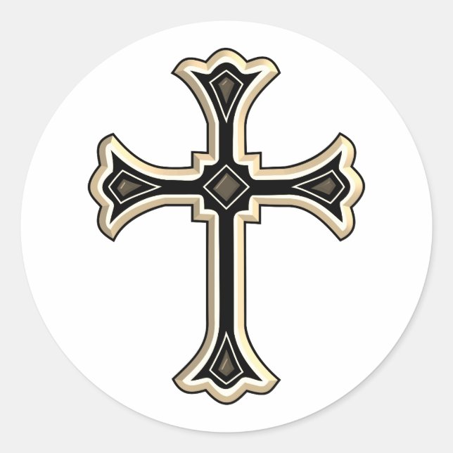 Sticker Rond Croix chrétienne (Devant)