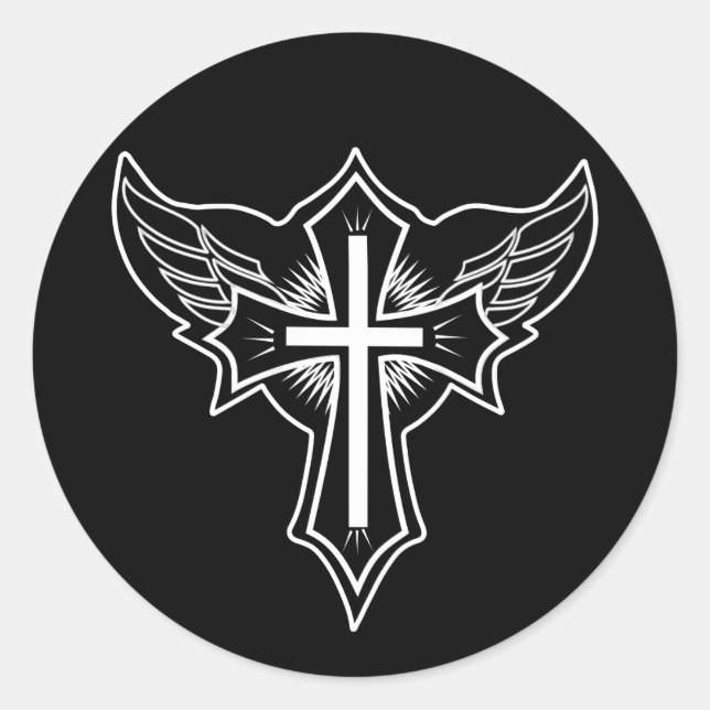 Sticker Rond Croix chrétienne (Devant)