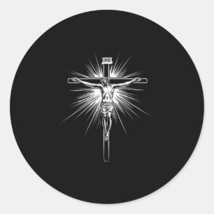 Sticker Rond Croix chrétienne Jésus-Christ Hommes Femmes Chréti