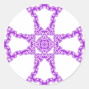 Sticker Rond Croix chrétienne rose Art moderne esthétique