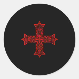 Sticker Rond Croix copte Église orthodoxe copte Christ oriental