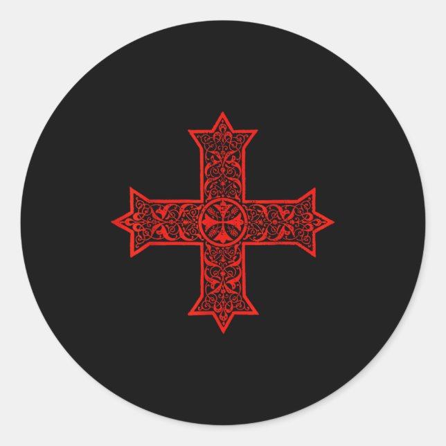 Sticker Rond Croix copte Église orthodoxe copte Christ oriental (Devant)