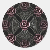 Croix de fer médiévale gothique avec rose