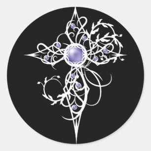 Sticker Rond Croix de lumière violet Imaginaire Angel