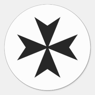 Sticker Rond Croix de Malte noire