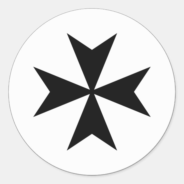 Sticker Rond Croix de Malte noire (Devant)
