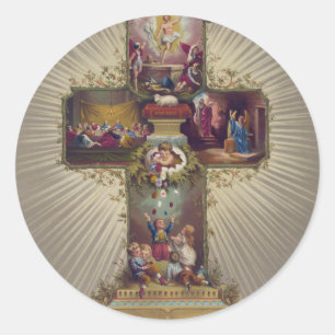 Sticker Rond Croix de Pâques