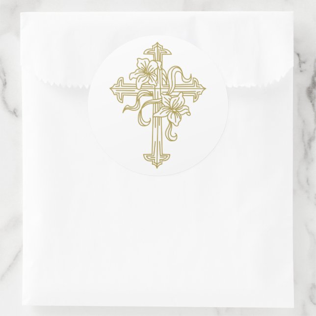 Sticker Rond Croix de Pâques (Sac)