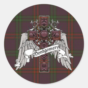 Sticker Rond Croix de tartan de Montgomery