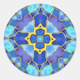 Sticker Rond Croix de verre tendue, Christian à la Personnalise