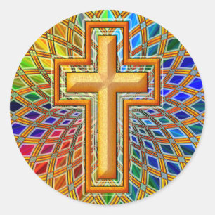 STICKER ROND CROIX DÉCORATIVE