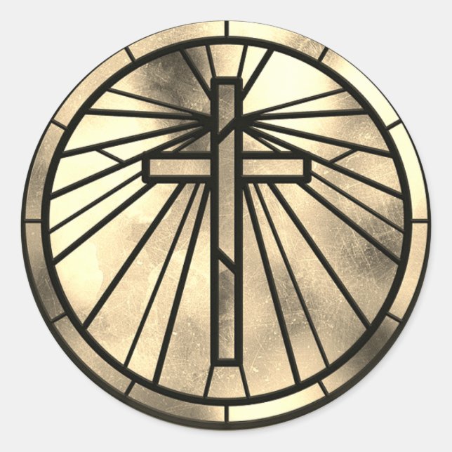 Sticker Rond Croix d'or (Devant)