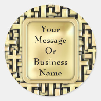 Sticker Rond Croix d'or