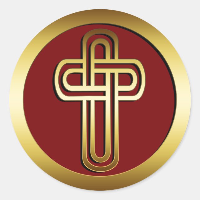 STICKER ROND CROIX D'OR (Devant)