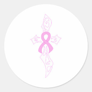 Sticker Rond Croix du cancer du sein