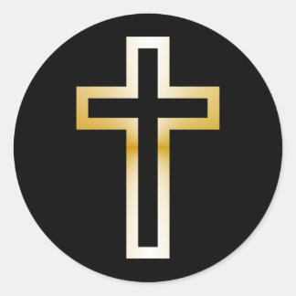 Sticker Rond Croix en or bleu noir ou en argent