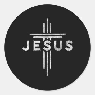Sticker Rond Croix Jésus Christ Vintage Jésus Christ Croix
