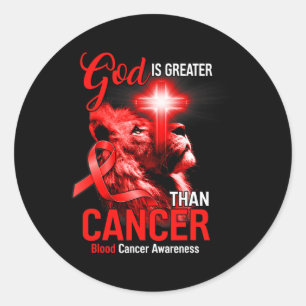 Sticker Rond Croix Lion Chrétien Dieu Est Plus Grand Que Le Can