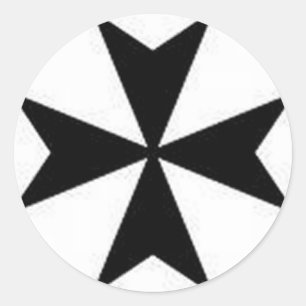STICKER ROND CROIX MALTAISE