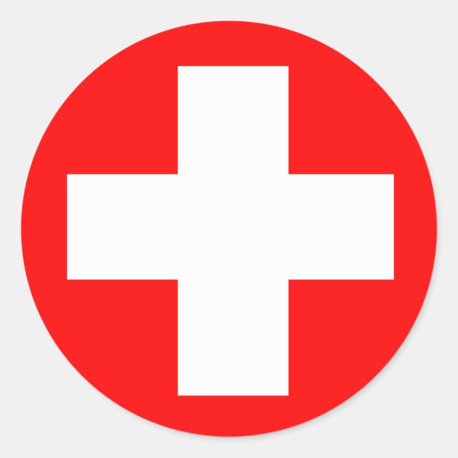 Sticker Rond Croix Médicale (Devant)