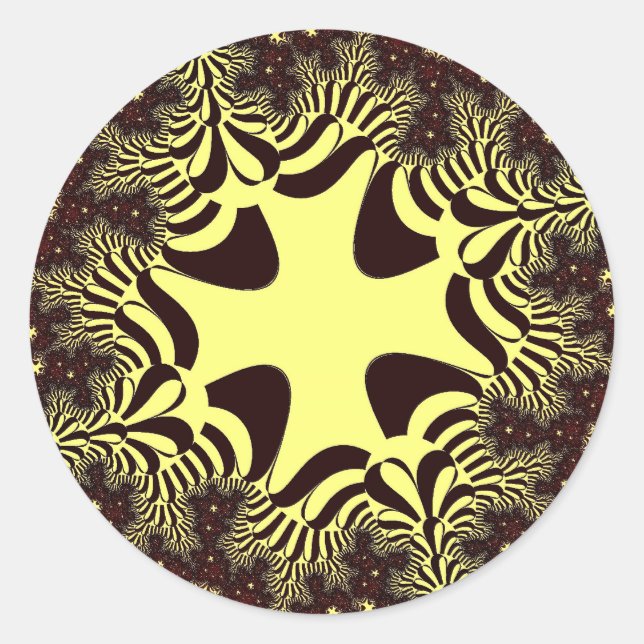 Sticker Rond Croix noire et jaune (Devant)