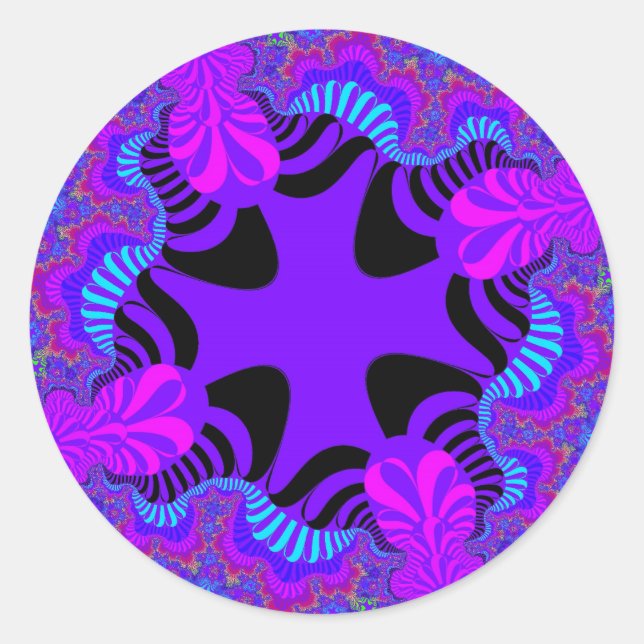 Sticker Rond Croix noire et violette (Devant)