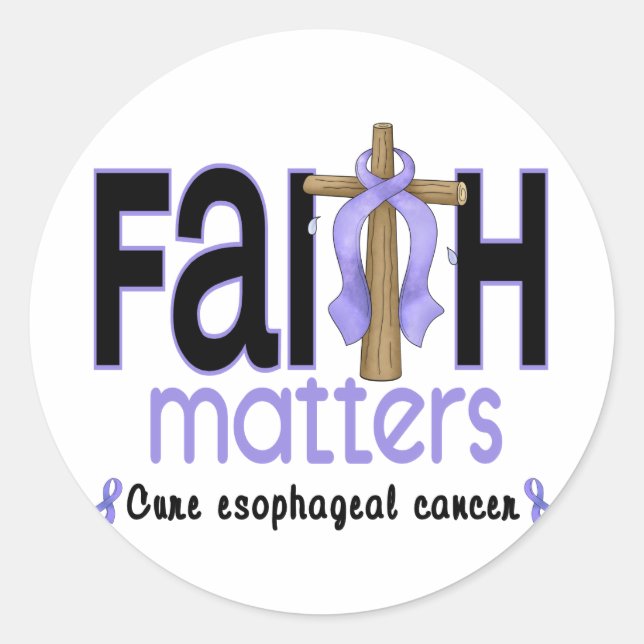 Sticker Rond Croix oesophagienne 1 de sujets de foi de Cancer (Devant)