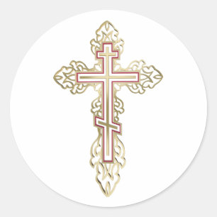 Sticker Rond Croix orthodoxe