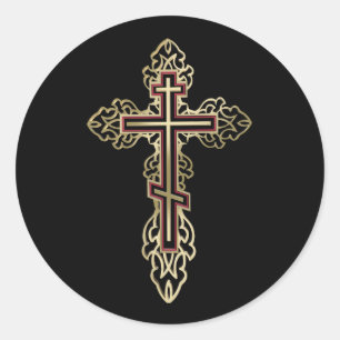 Sticker Rond Croix orthodoxe