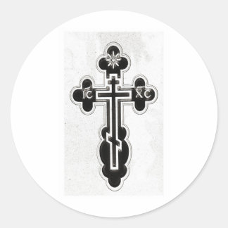 Sticker Rond Croix orthodoxe grecque