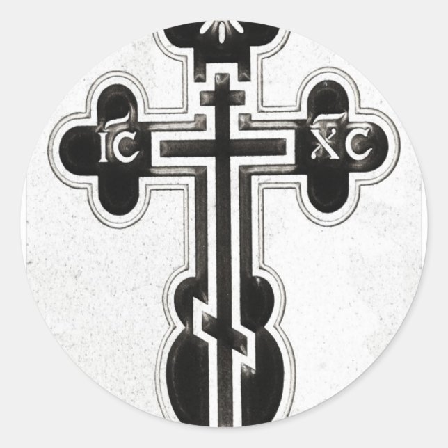 Sticker Rond Croix orthodoxe grecque (Devant)