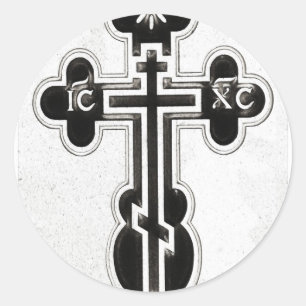 Sticker Rond Croix orthodoxe grecque