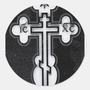 Sticker Rond Croix orthodoxe grecque