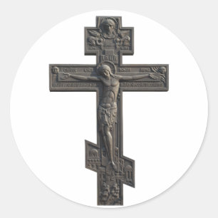 Sticker Rond Croix orthodoxe russe