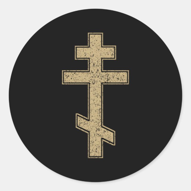 Sticker Rond Croix orthodoxe slave russe Croix byzantine (Devant)