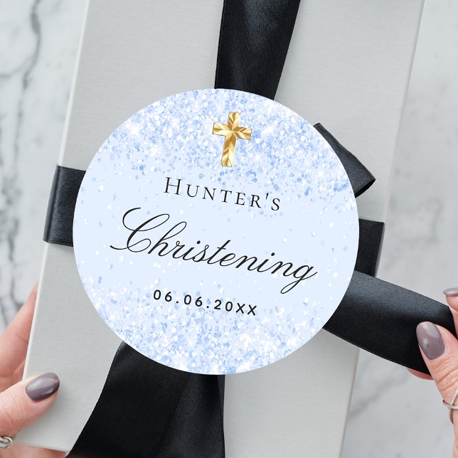 Sticker Rond Croix pour garçon avec paillettes et scintillement (Créateur téléchargé)