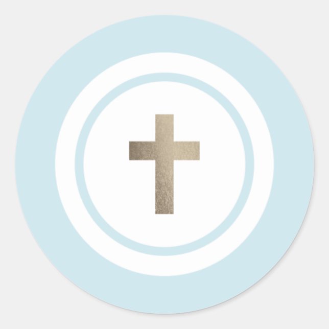 Sticker Rond Croix religieuse en or simple  (Devant)