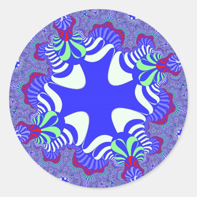 Sticker Rond Croix rétro bleue (Devant)
